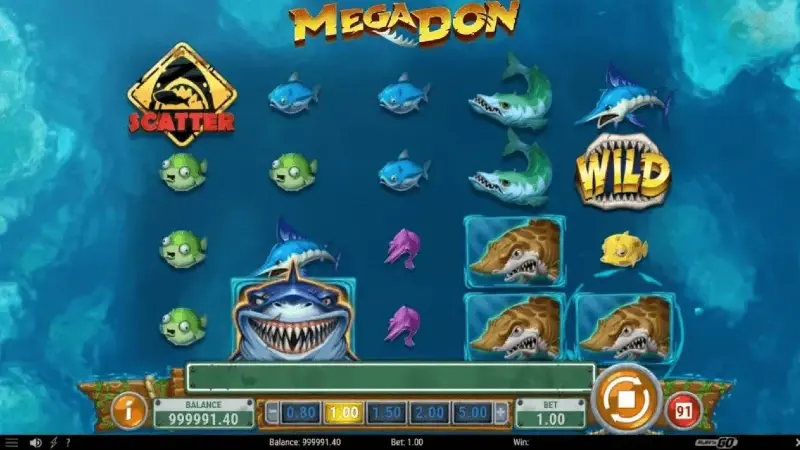 แนะนำเกมจาก lagalaxy 77 สล็อตฉลามยักษ์ Megadon